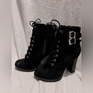 Black heeled ankle boots